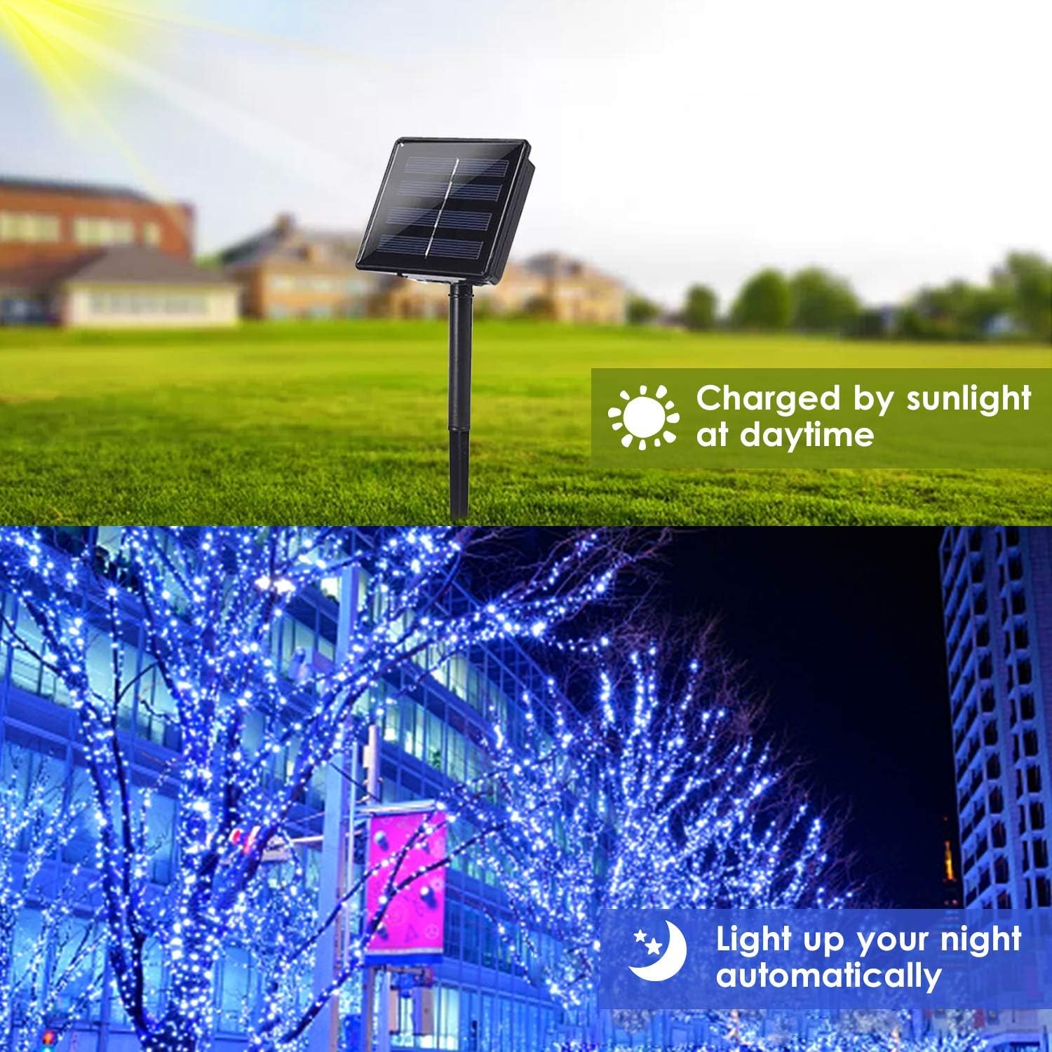 Solar String Lights Outdoor, 2-Pack 144FT 400 LED Solar Christmas Twinkle Lights Outside Waterproof