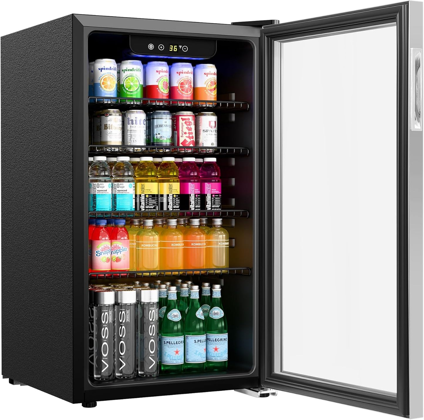 KoolMore 18 in. 3.2 Cu. Ft. Beverage Refrigerator Merchandiser with Stainless Steel Trim and Touch