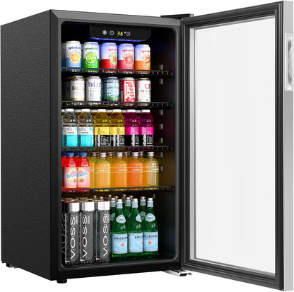 KoolMore 18 in. 3.2 Cu. Ft. Beverage Refrigerator Merchandiser with Stainless Steel Trim and Touch