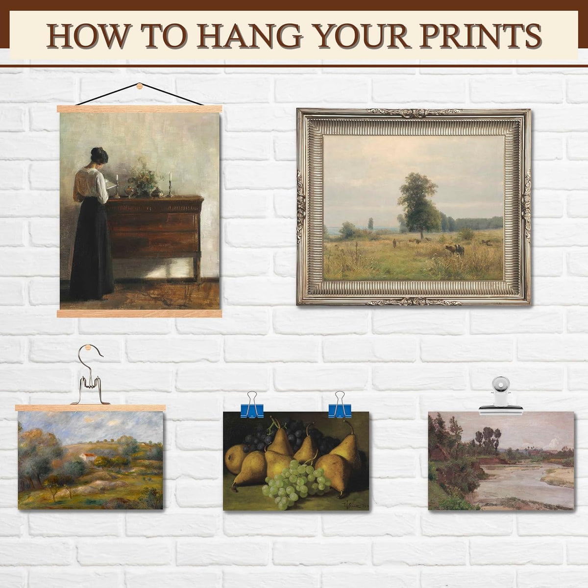 LANCHI95 12 Pcs Vintage Wall Art Decor, Vintage Art Prints, Vintage Posters for Room, Moody gallery