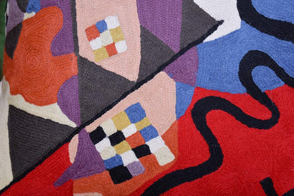 Kandinsky Modern Couch Pillow Cover - Red Flow | Abstract Pillows | Mid Century Chair Cushions |