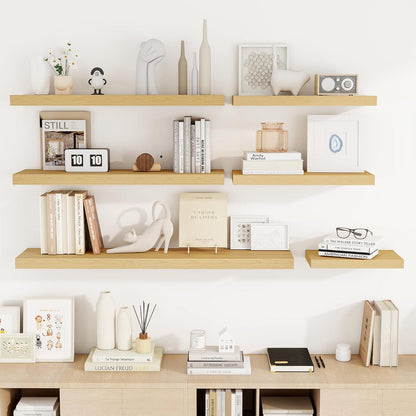 48 Inch Floating Shelves, 3D Textured Wood Grain, 48"x9.25"x1.5" Inch Deep Floating Shelves for