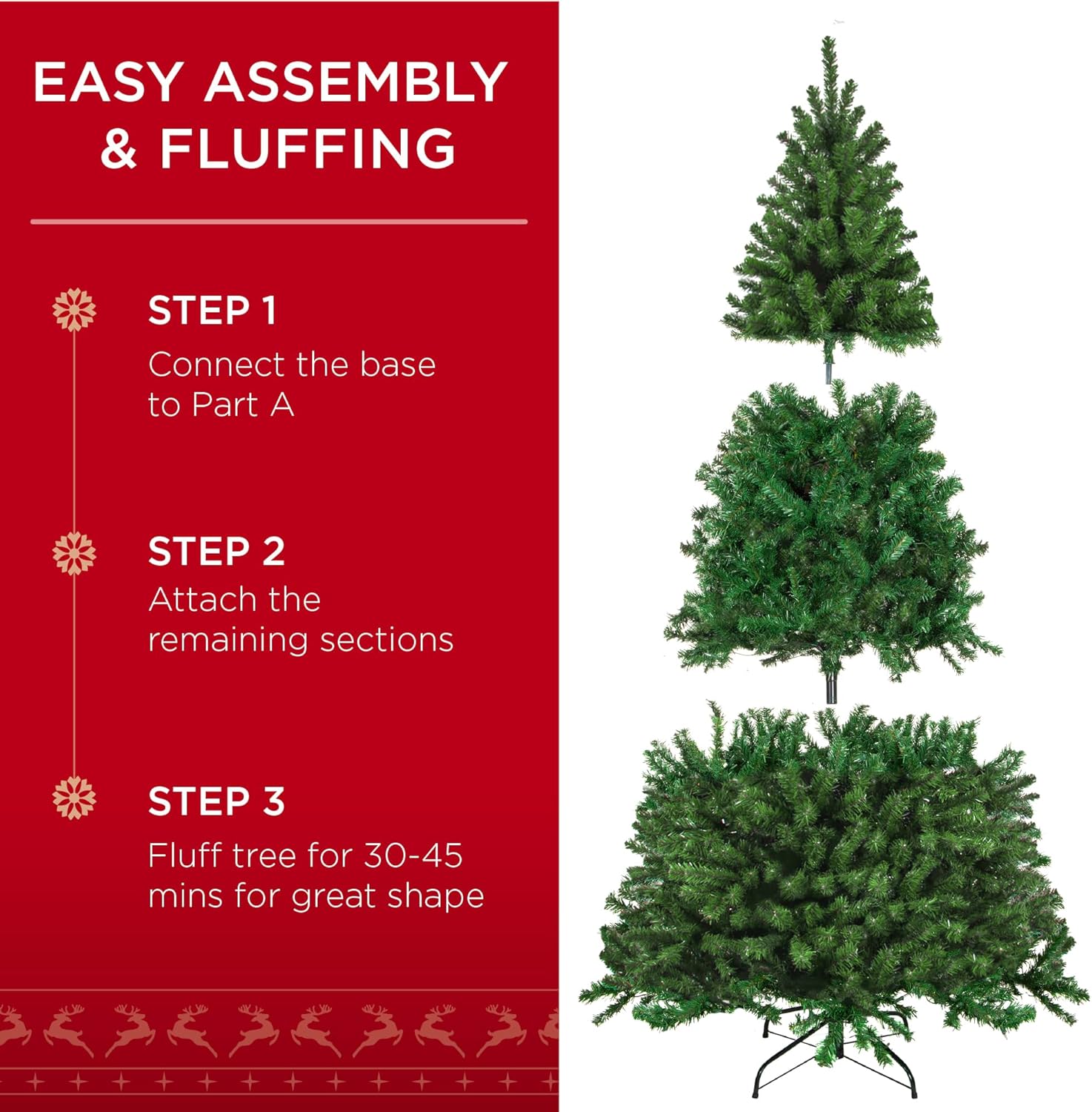 Best Choice Products Artificial Christmas Tree, 7.5ft Premium Unlit Realistic Spruce Holiday Décor