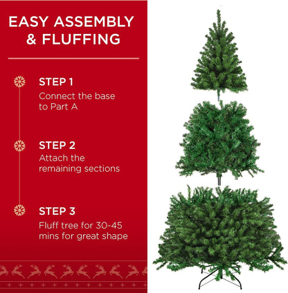 Best Choice Products Artificial Christmas Tree, 7.5ft Premium Unlit Realistic Spruce Holiday Décor