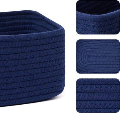 Small Storage Baskets for Organizing | Closet Organizer Bins | Shelf Toy Basket | Woven Rope