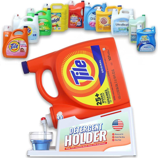 TidyFriend Liquid Laundry Detergent Holder Stand with Drip Tray & Rubber-Grip Feet, Stand for