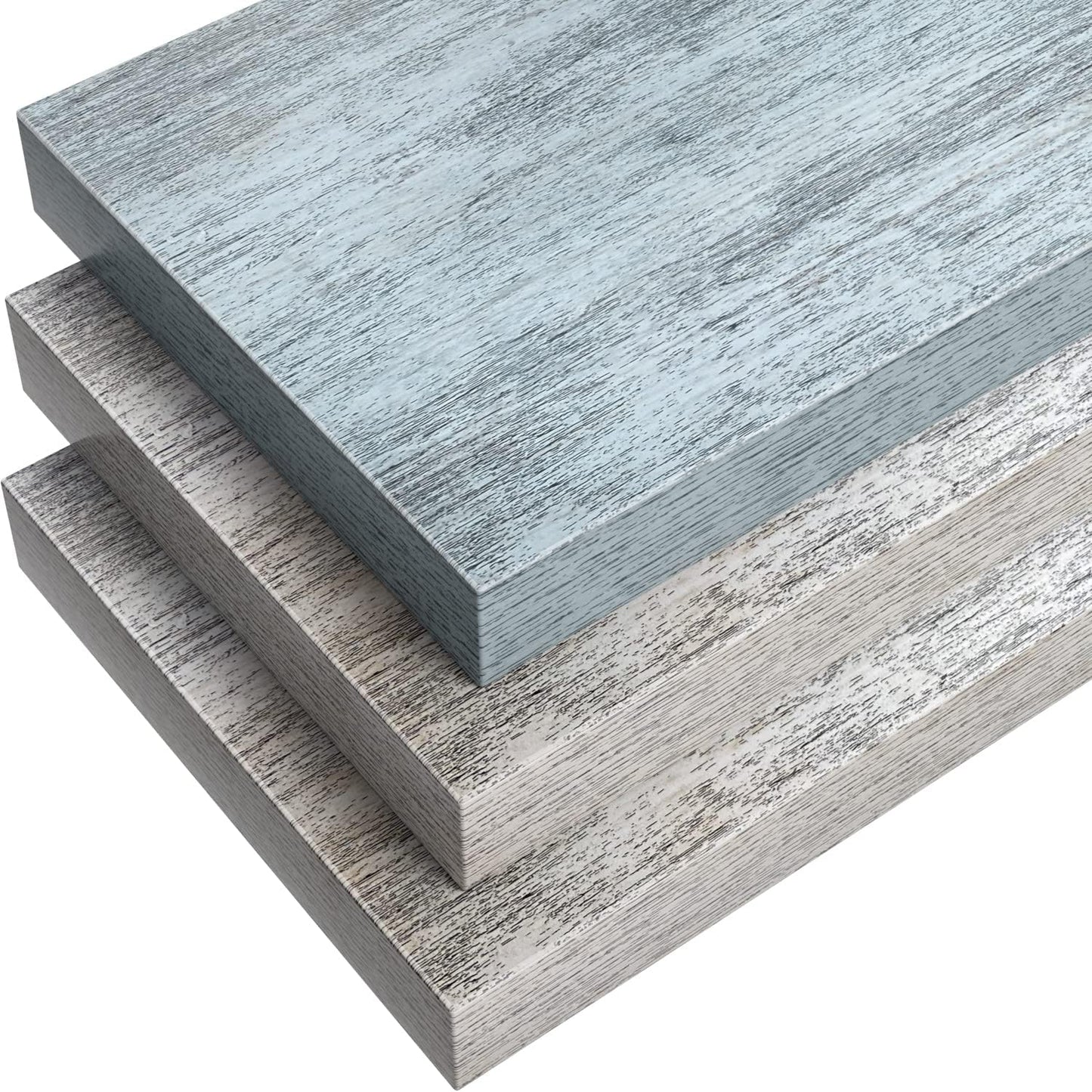 Sorbus Floating Shelves - 3 Pack 16 Inch Rustic & Blue Wall Shelves for Bedroom, Kitchen, Living