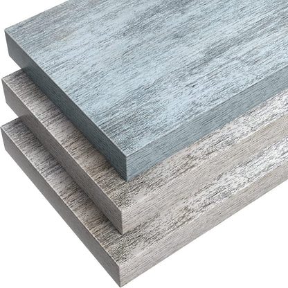Sorbus Floating Shelves - 3 Pack 16 Inch Rustic & Blue Wall Shelves for Bedroom, Kitchen, Living