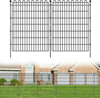 5 Panels No Dig Decorative Garden Fence for Yard, 40 in(H) X 11.8 ft(L) Animal Barrier Fencing for