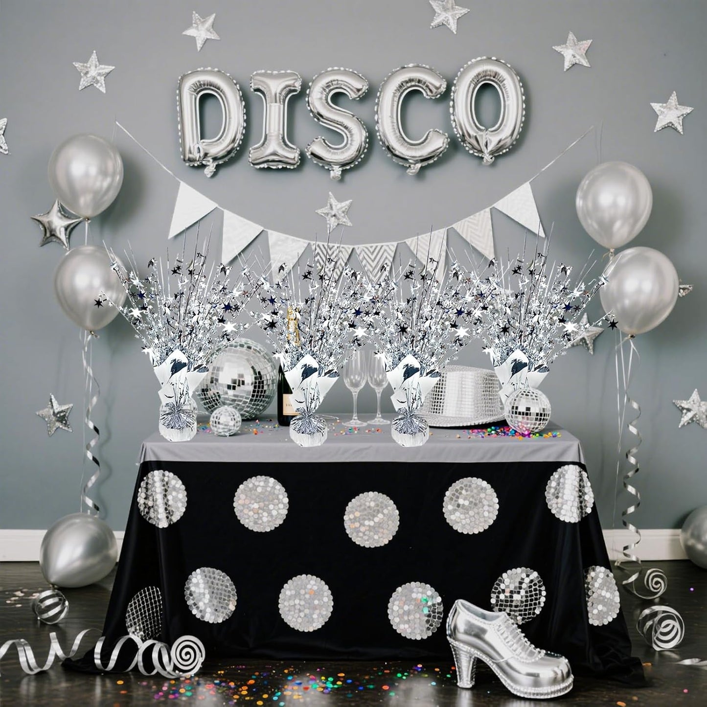6 Pack Metallic Foil Spray Centerpiece Star Table Decoration Burst Table Centerpieces for Birthday