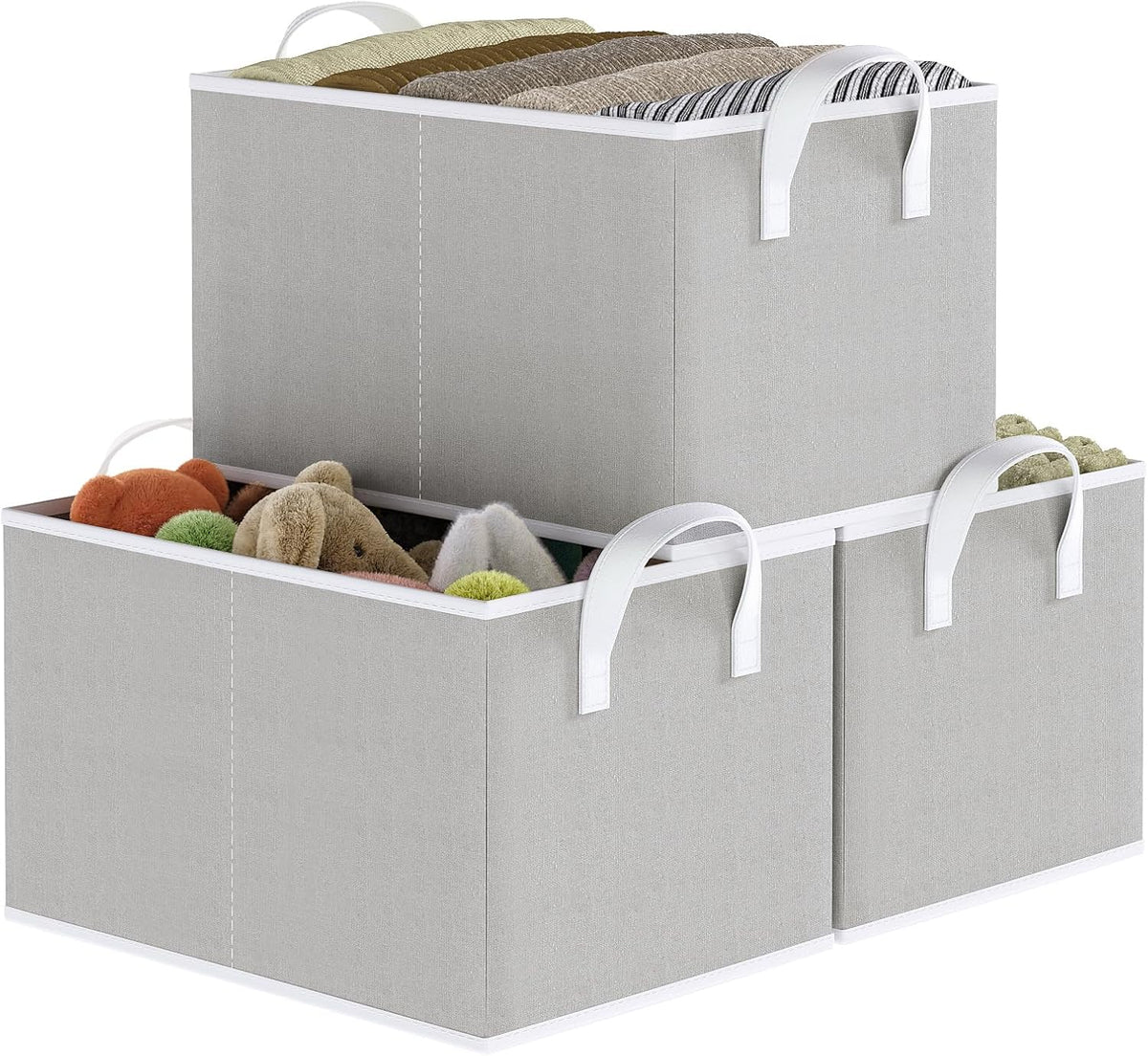 Closet Storage Bins, Fabric Closet Organizers and Storage Basket for Shelves, Collapsible Shelf