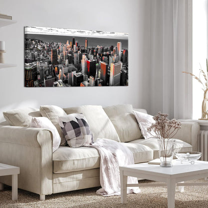 Nachic Wall Black and White Chicago Canvas Print Art Modern Chicago Downtown at Sunset Pictures