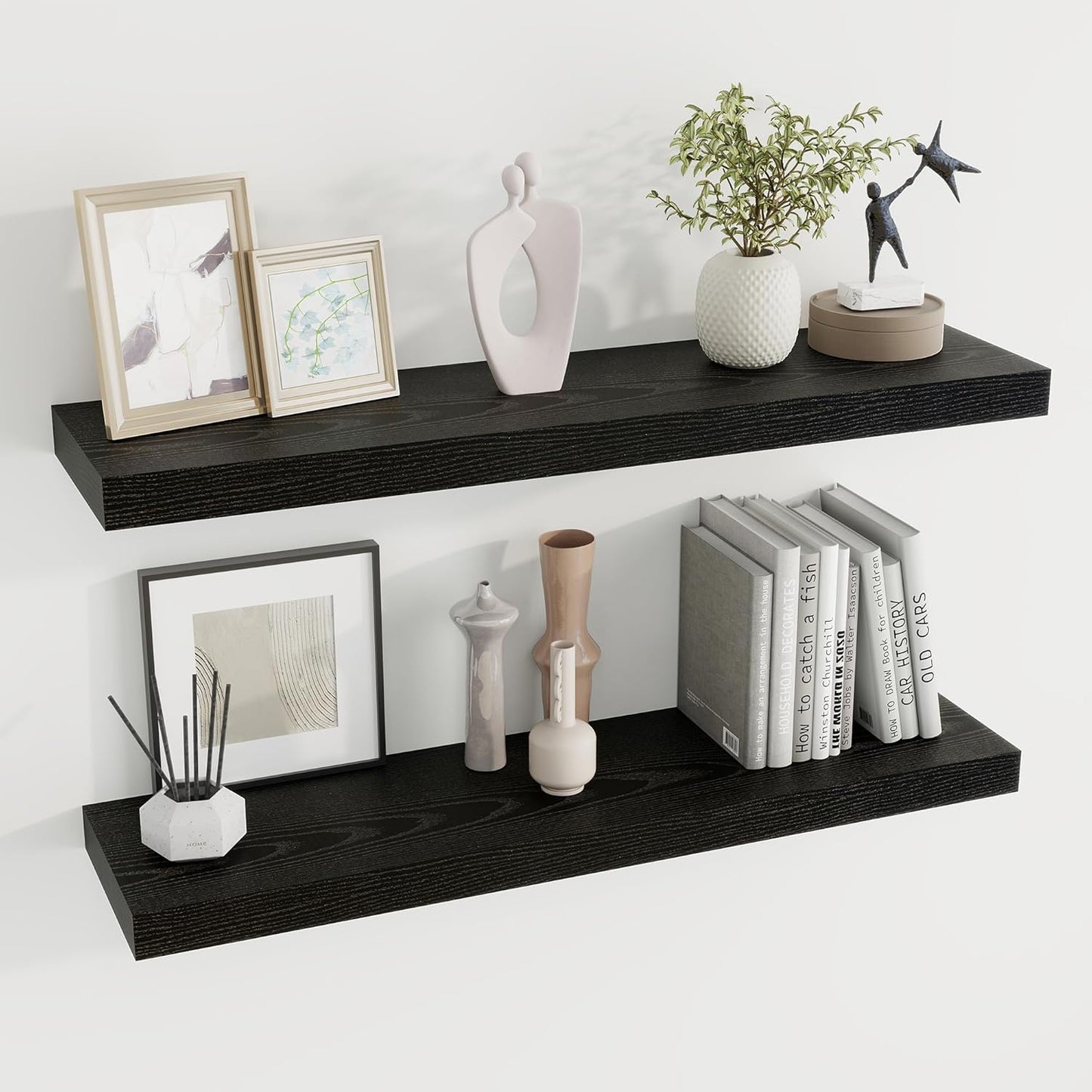 36 inch Floating Shelves Wall Shelves for Office with Invisible Brackets, 8 inch Deep Shelves for