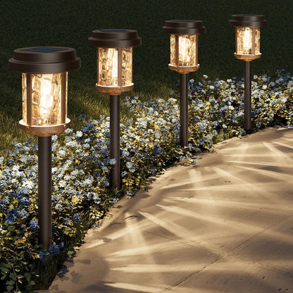 XMCOSY+ Solar Pathway Lights, Garden Solar Lights, 20 LM LED Glass Water Lens, IP65 Waterproof