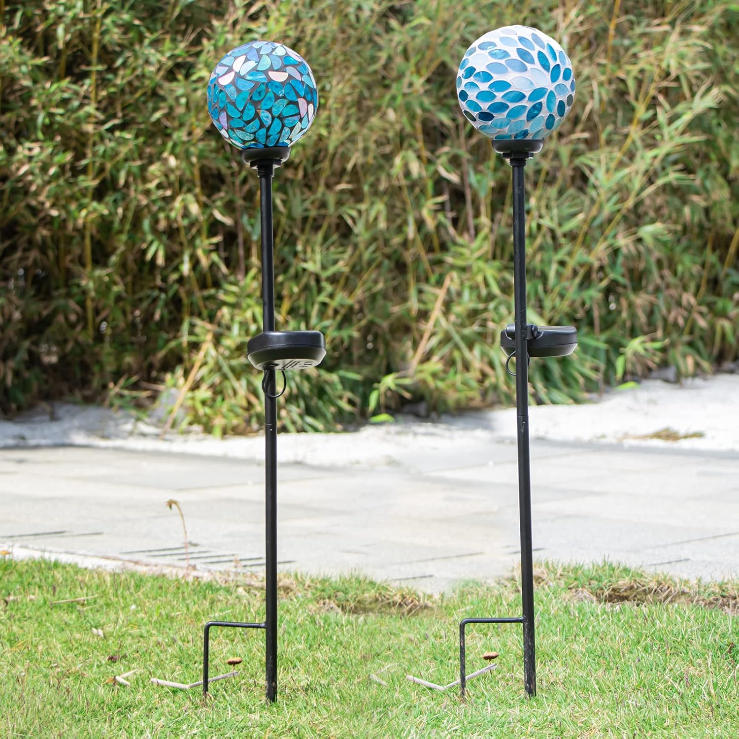 VCUTEKA Solar Lights Outdoor Decorative, Mosaic Solar Garden Light Waterpoof LED Pathway Stake