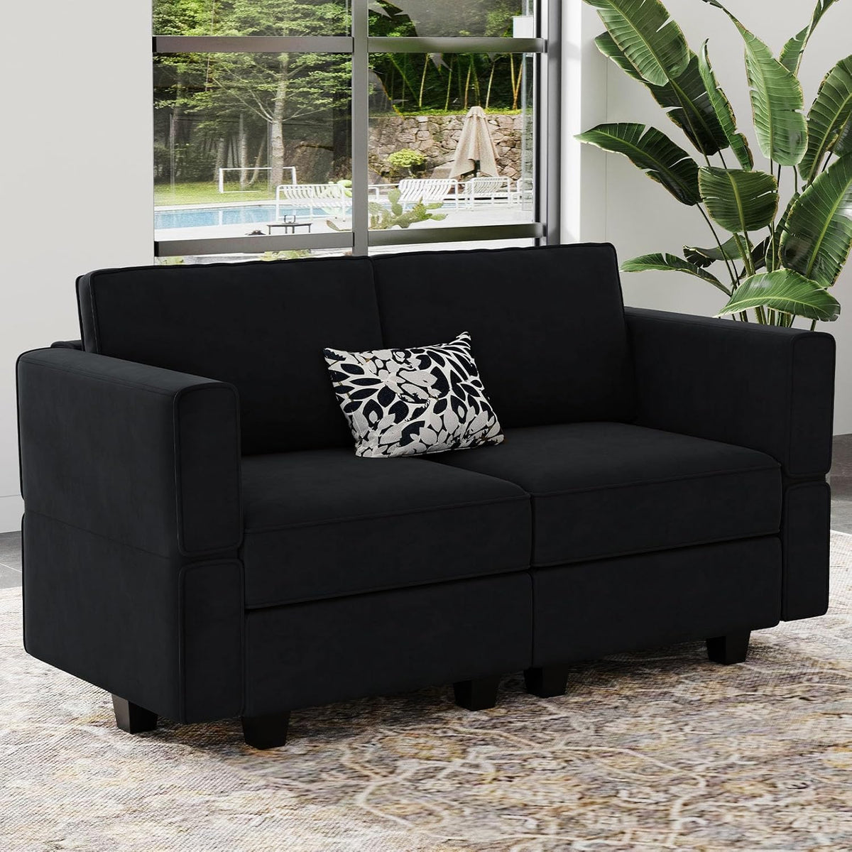 Belffin Modular Loveseat Sofa Couch with Storage Seats Velvet 2 Seater Love Seats for Small Spaces