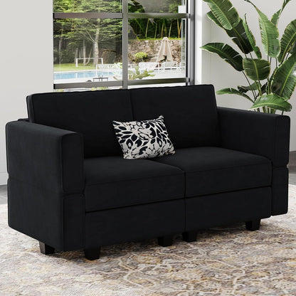 Belffin Modular Loveseat Sofa Couch with Storage Seats Velvet 2 Seater Love Seats for Small Spaces