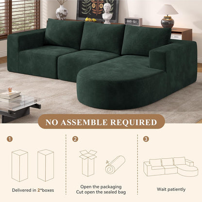 Modular Sectional Sofa with L-Shape Chaise,Cloud Sectional Modern Sleeper Couch with Deep