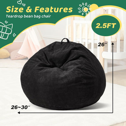 Bean Bag Chairs Teardrop Bean Bag Chair Beanbag Chair with Memory Foam Filled Machine Washable