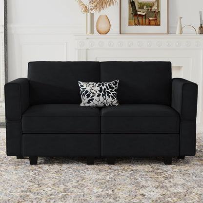 Belffin Modular Loveseat Sofa Couch with Storage Seats Velvet 2 Seater Love Seats for Small Spaces