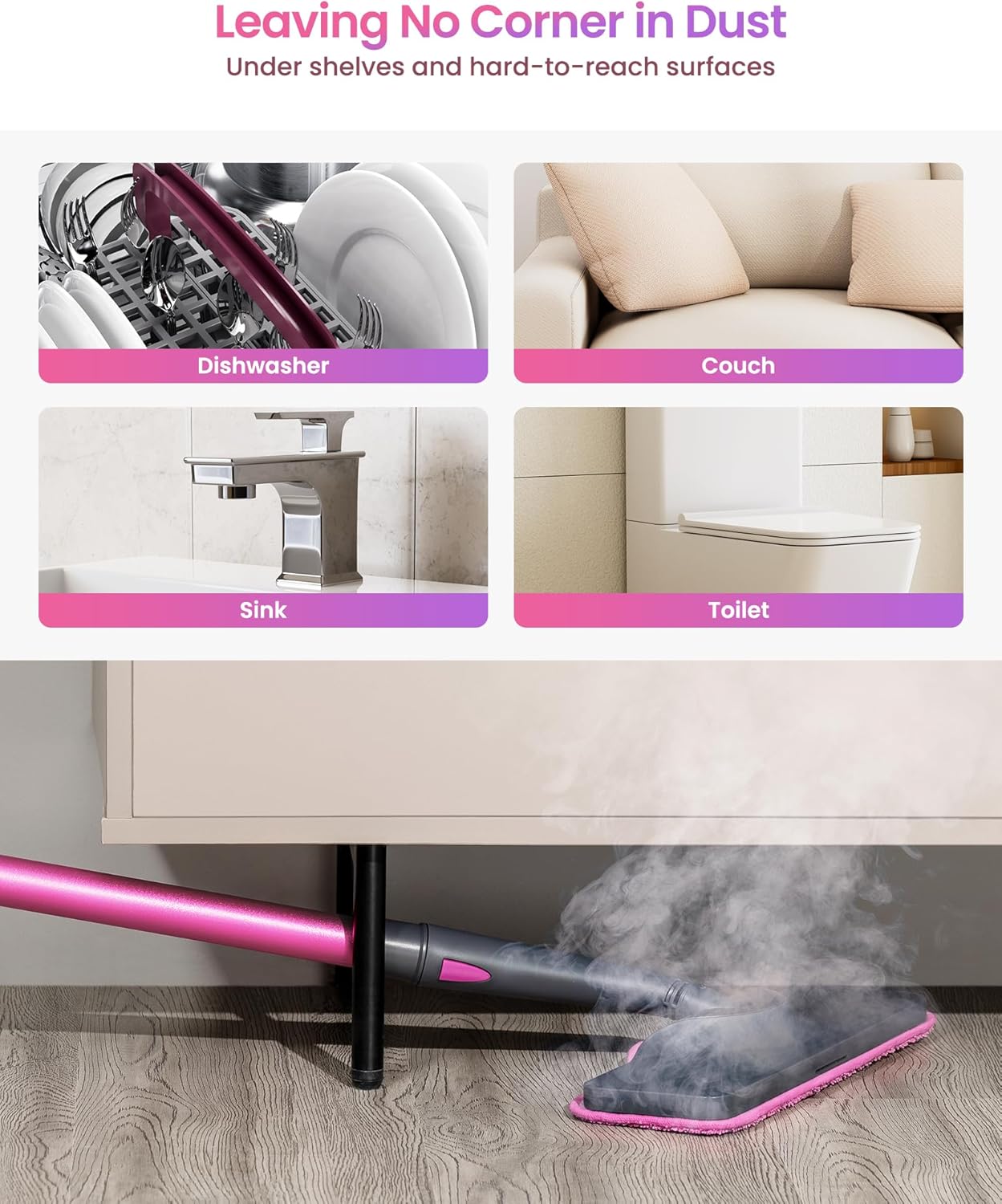 Schenley Steam Mop Cleaner with Detachable Handheld Steamer for Cleaning Hardwood, Laminate Floor