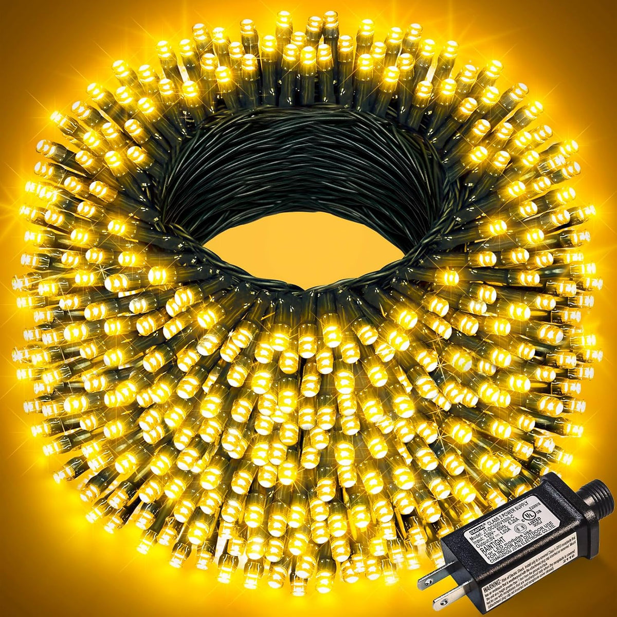 262FT 800 LED Christmas Lights, Plug in Warm White Christmas Tree Lights Outdoor with Timer and 8