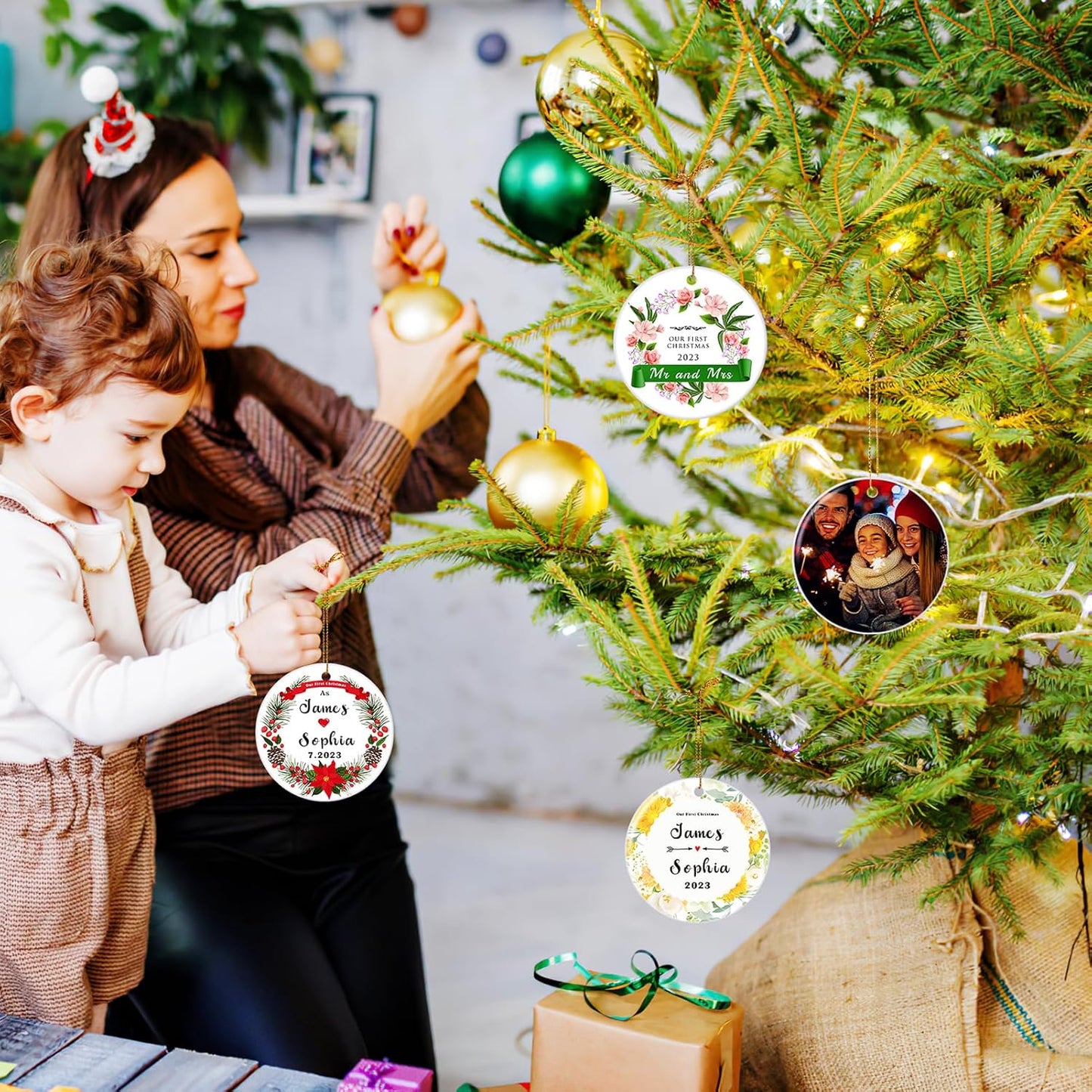 Personalized Our First Christmas Married Ornament 2025, Just Married Christmas Ornament as Mr and