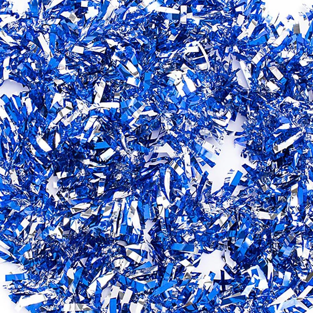 Anderson's Blue & Silver Metallic Tinsel Twist for Trailer Or Golf Cart, 4 inches Wide x 25 ft