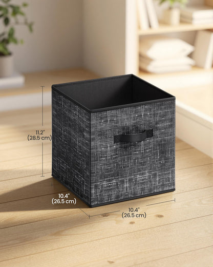 SONGMICS HOME Foldable Storage Cubes Set of 8, Fabric Shelf Organizer Bins with Handles, Closet