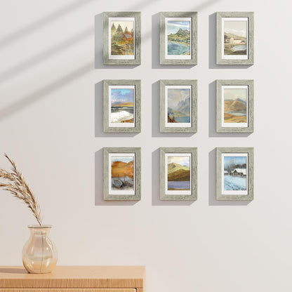 Vittanly 4x6 Picture Frames Set of 9, Shatter Resistant Plexiglass, Display 3.5x5 Pictures with Mat