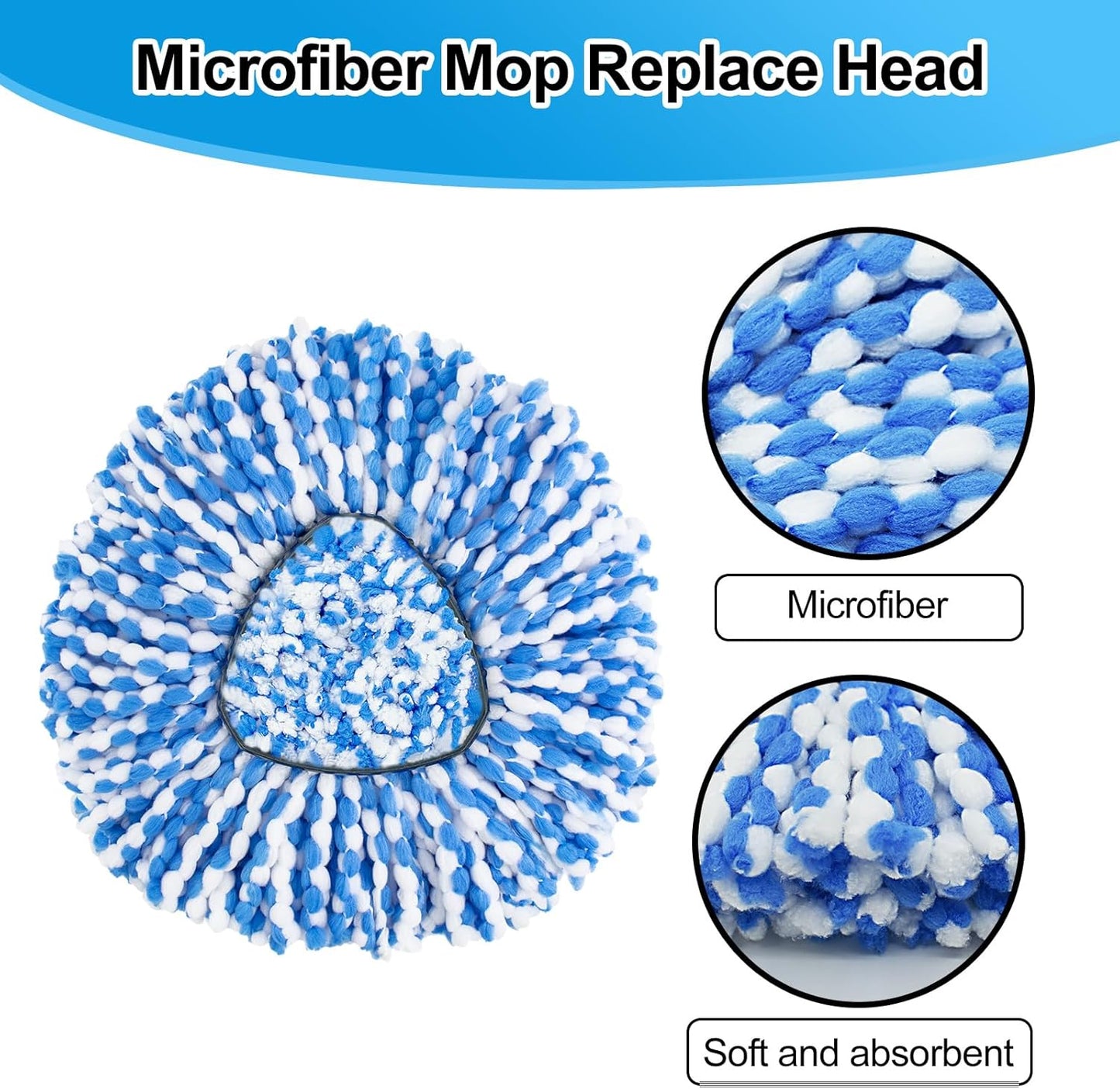 Spin Mop Head,Mop Handle,Base,Brush Compatible with Ocedar RinseClean 2 Tank Spin Mop System,2