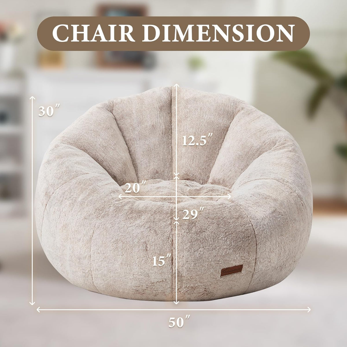 Hobestluk Bean Bag Chairs Large Bean Bag Couch for Adults Stuffed Sofa Chair Comfy Giant Bean Bag