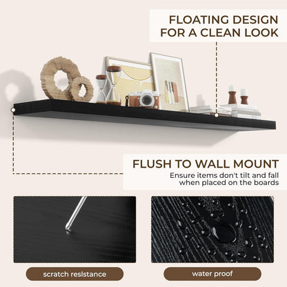 RICHFOCUS 72Inch Floating Shelves for Wall 1 Pack Shelves for Bedroom|Kitchen|Bathroom Wall Mounted