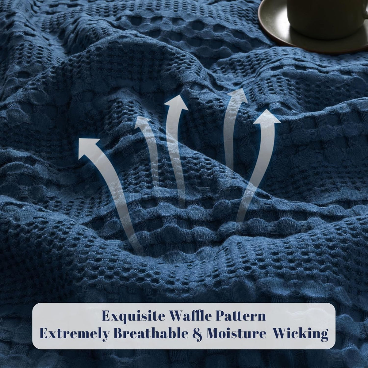 PHF Cooling Waffle Blanket Queen Size, Lightweight 60% Rayon Derived from Bamboo & 40% Cotton