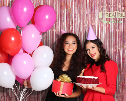 Rose Gold Tinsel Party Backdrop - GREATRIL Foil Fringe Curtain Party Photo Booth Backdrop for