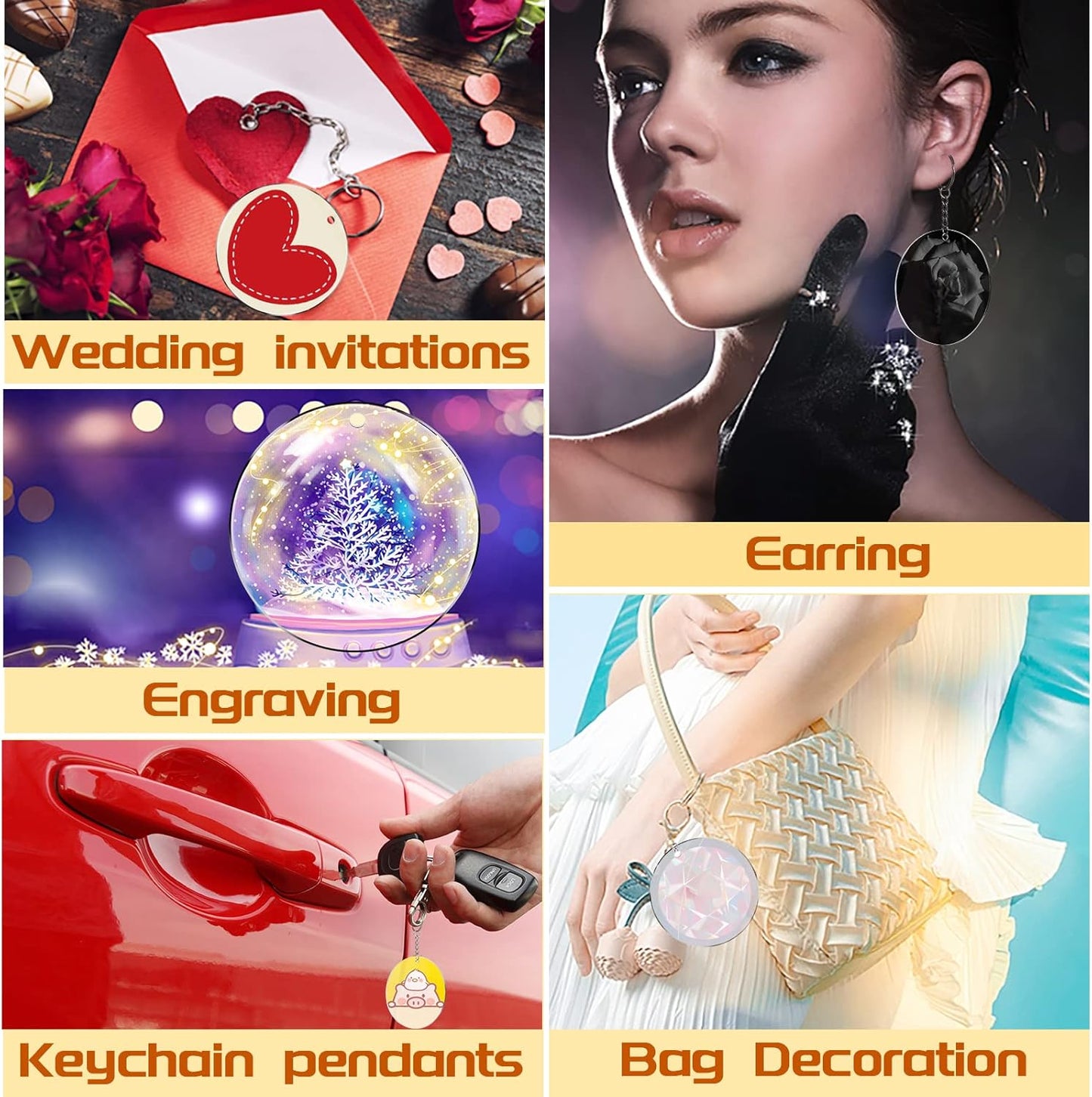4 Inch Round Acrylic Blanks Ornament 20 Pcs Clear Acrylic Disc Circle with Holes Clear Christmas