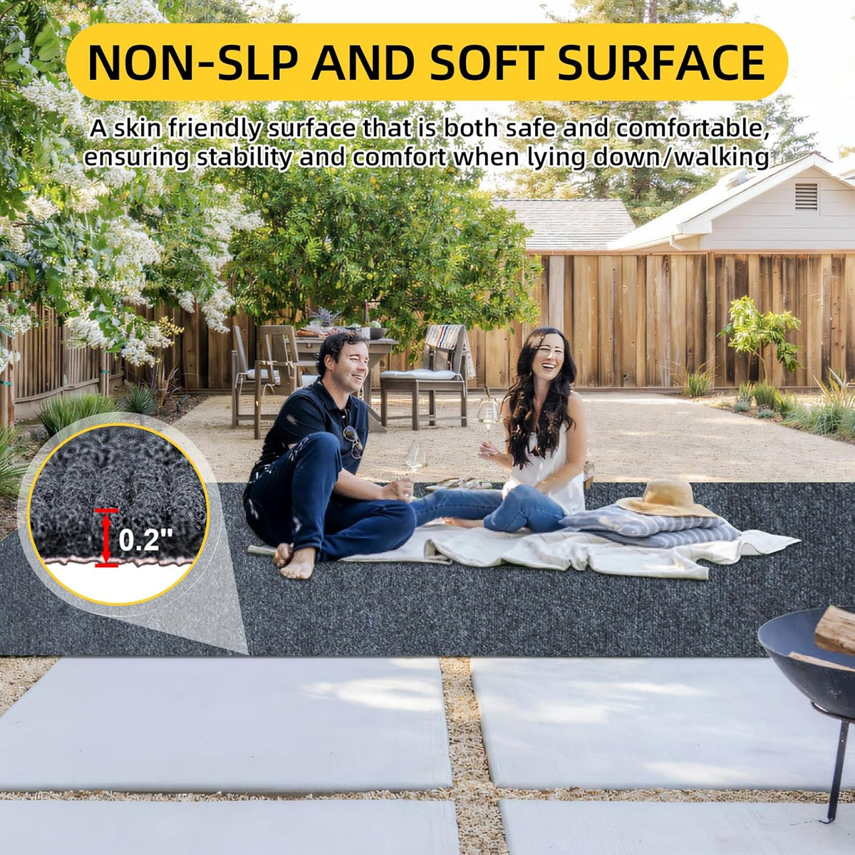 Marine Carpet,5 FT x 10 FT Dark Gray Indoor Outdoor Carpet 0.2" Thick Boat Carpet with Water-Proof