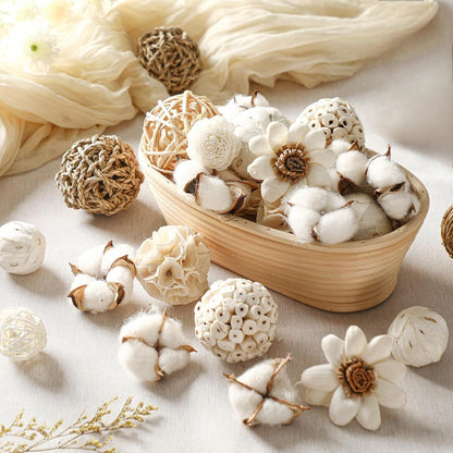 Riceshoot 2 Pack Decorative Balls Potpourri Bowl Filler Decor Natural Vase Bowl Filler Assorted