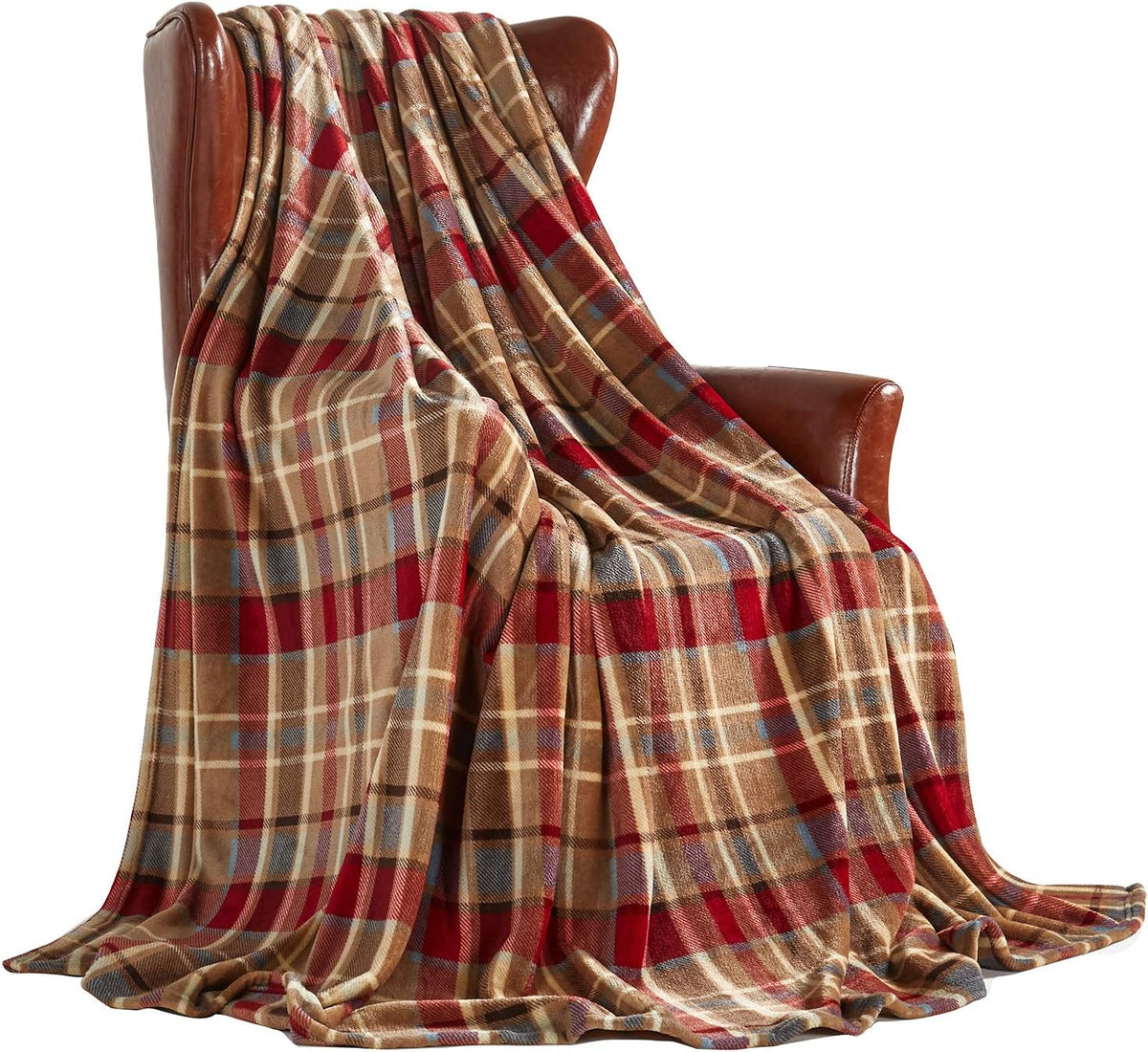 MERRYLIFE Throw Blanket Plaid| Ultra-Plush Soft Colorful Oversized | Decorative Couch Travel