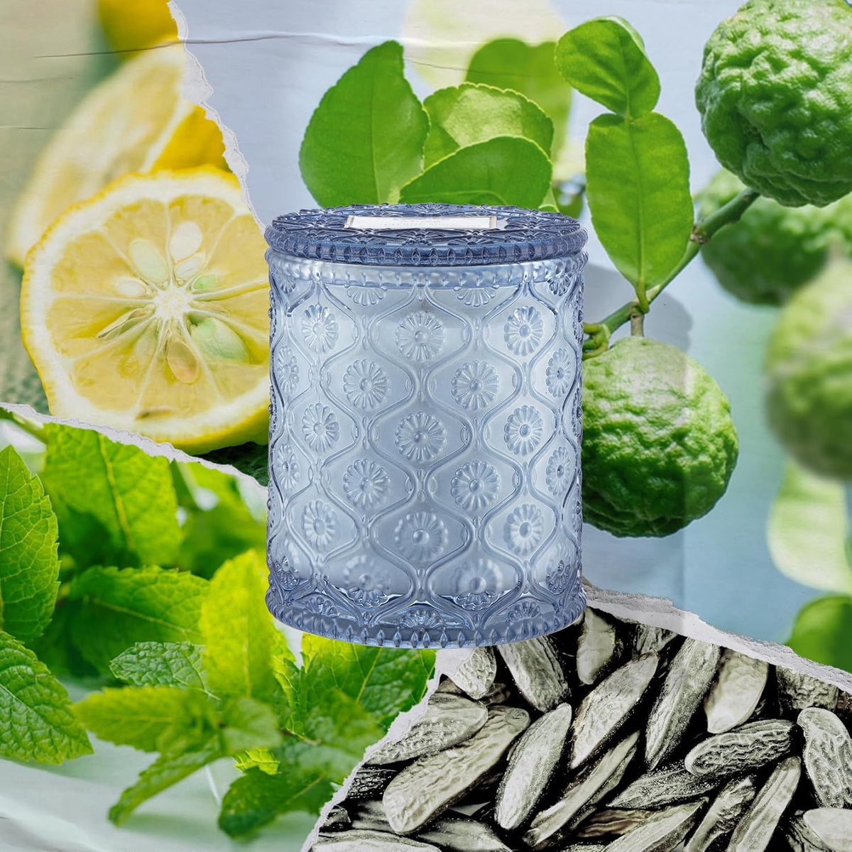 LA JOLIE MUSE Citrus Mint Candle – Yuzu, Mint & Tonka | 6 oz Natural Soy Wax | 40 Hours Clean Burn