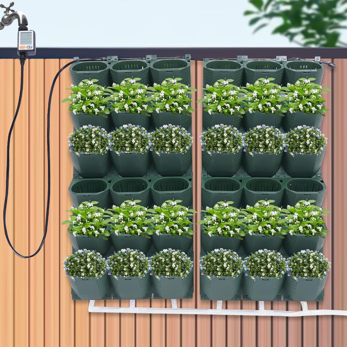 Vertical Wall Planter, Self-Watering Vertical Garden Planter Set with 36 Pots, Stackable Planters