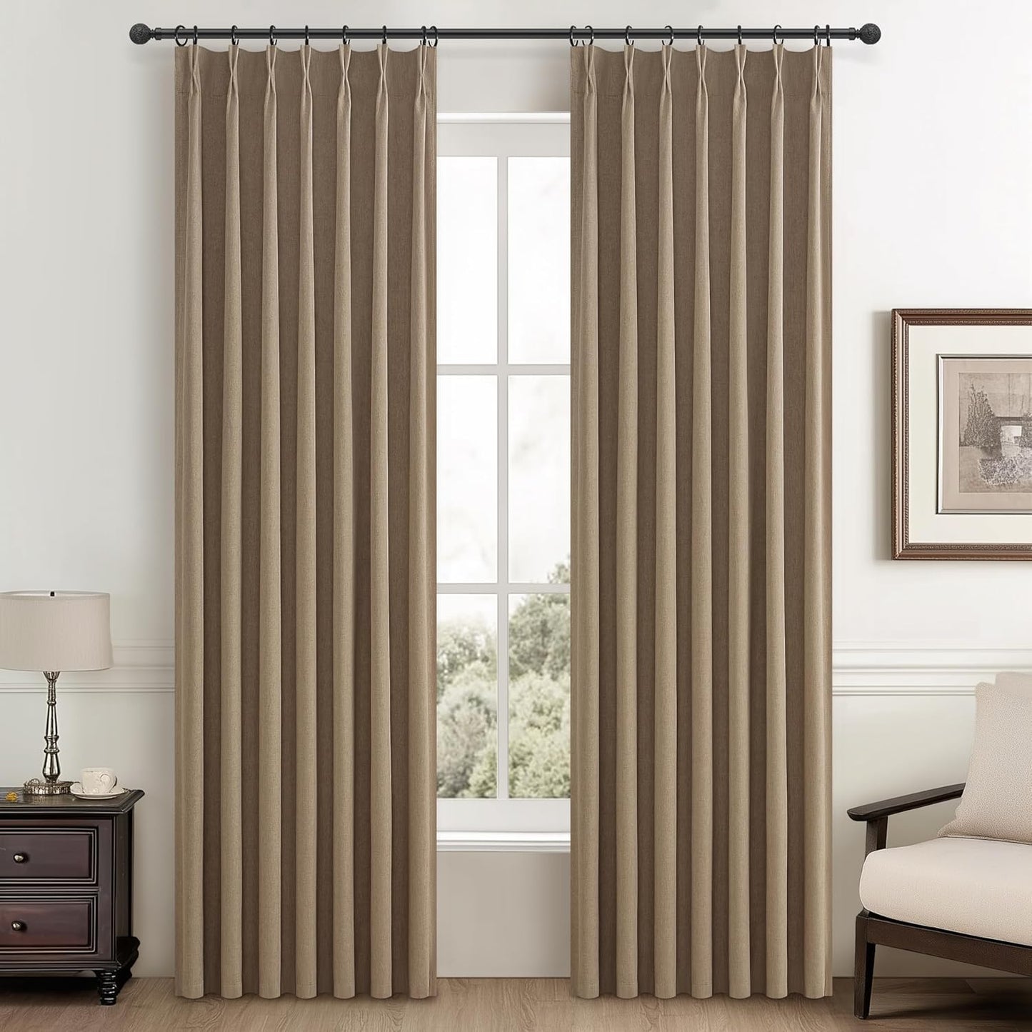 90 Inch Blackout Curtains for Living Room Thermal Noise Reduction Sliding Door Total Two Burg