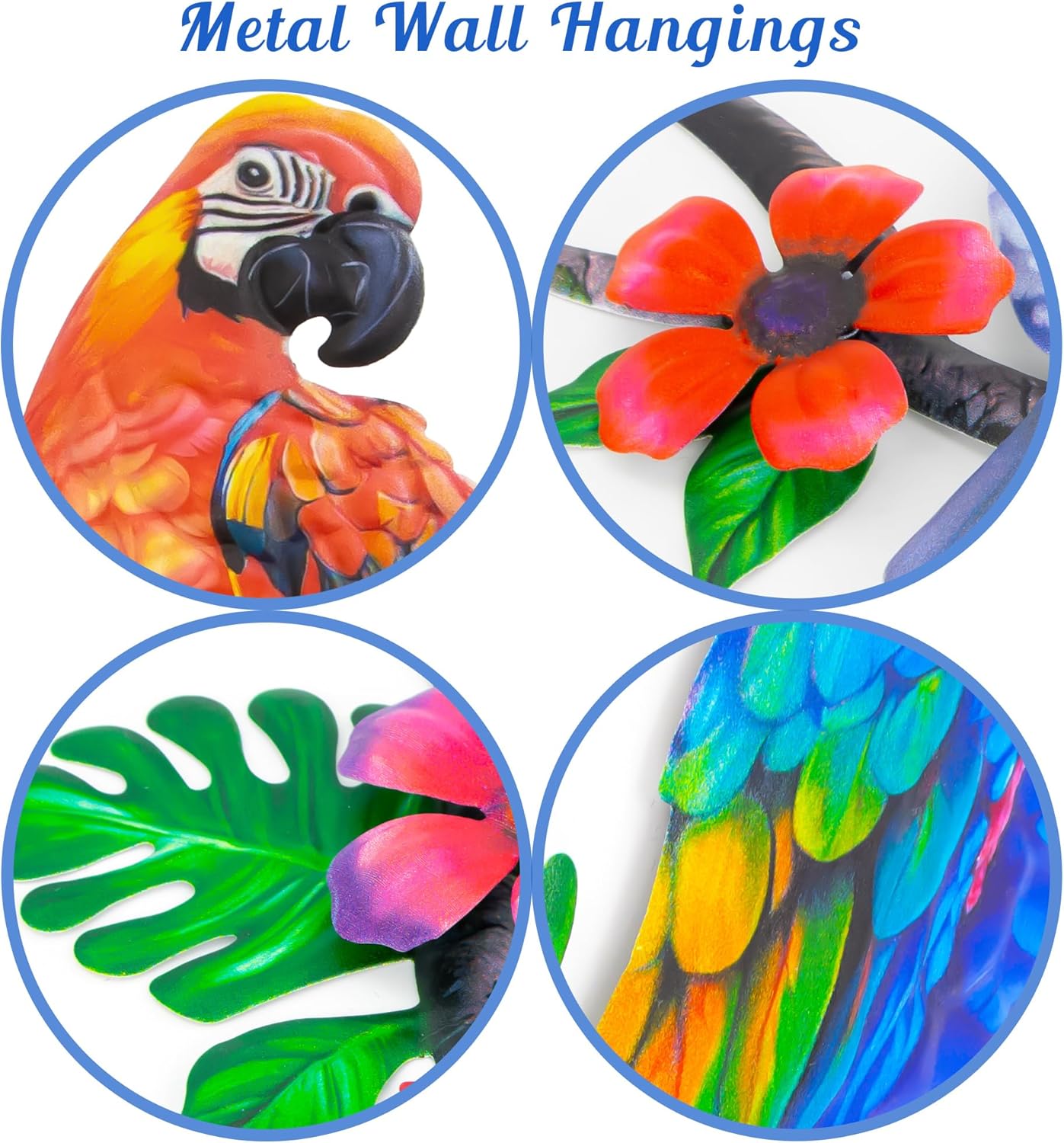 Metal Parrots Wall Art Decor Outdoor Decorations for Yard, Outdoor Garden Decor, Patio Decorations