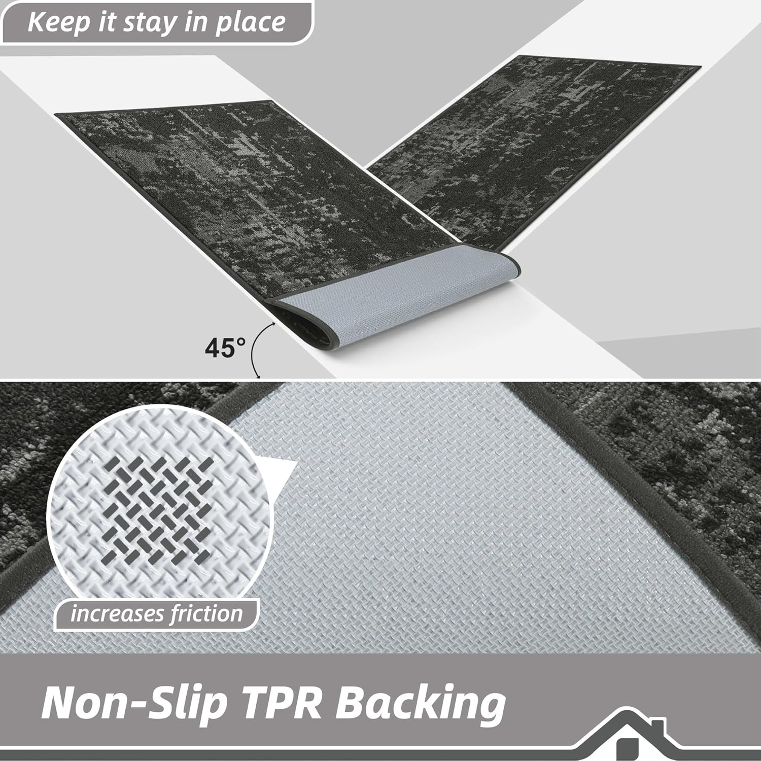 BEQHAUSE Dirt Trapper Door Mat 32"x48" Non-Slip Door Mats Washable Entryway Rugs Stain Resistant
