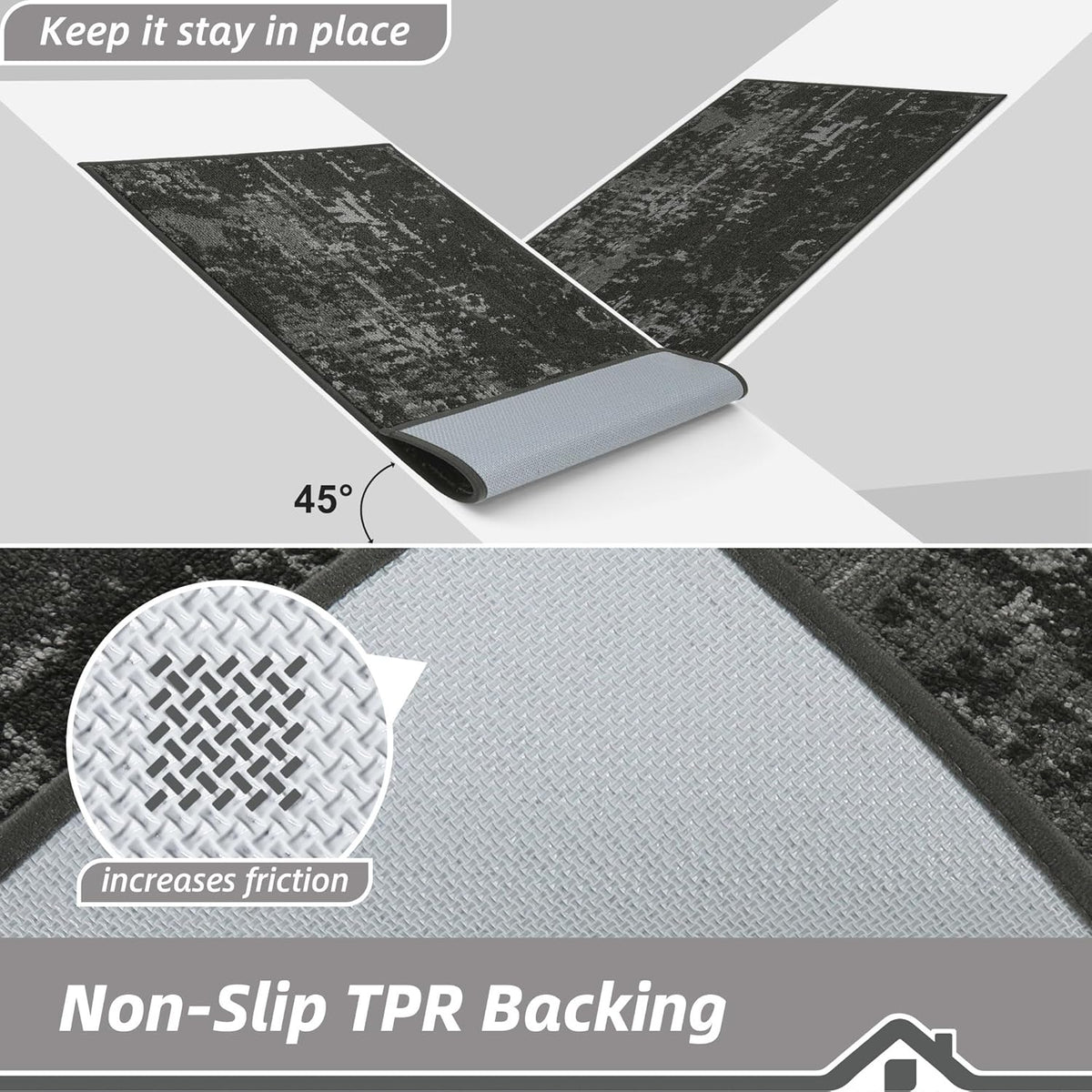 BEQHAUSE Dirt Trapper Door Mat 24"x36" Non-Slip Door Mats Washable Entryway Rugs Stain Resistant