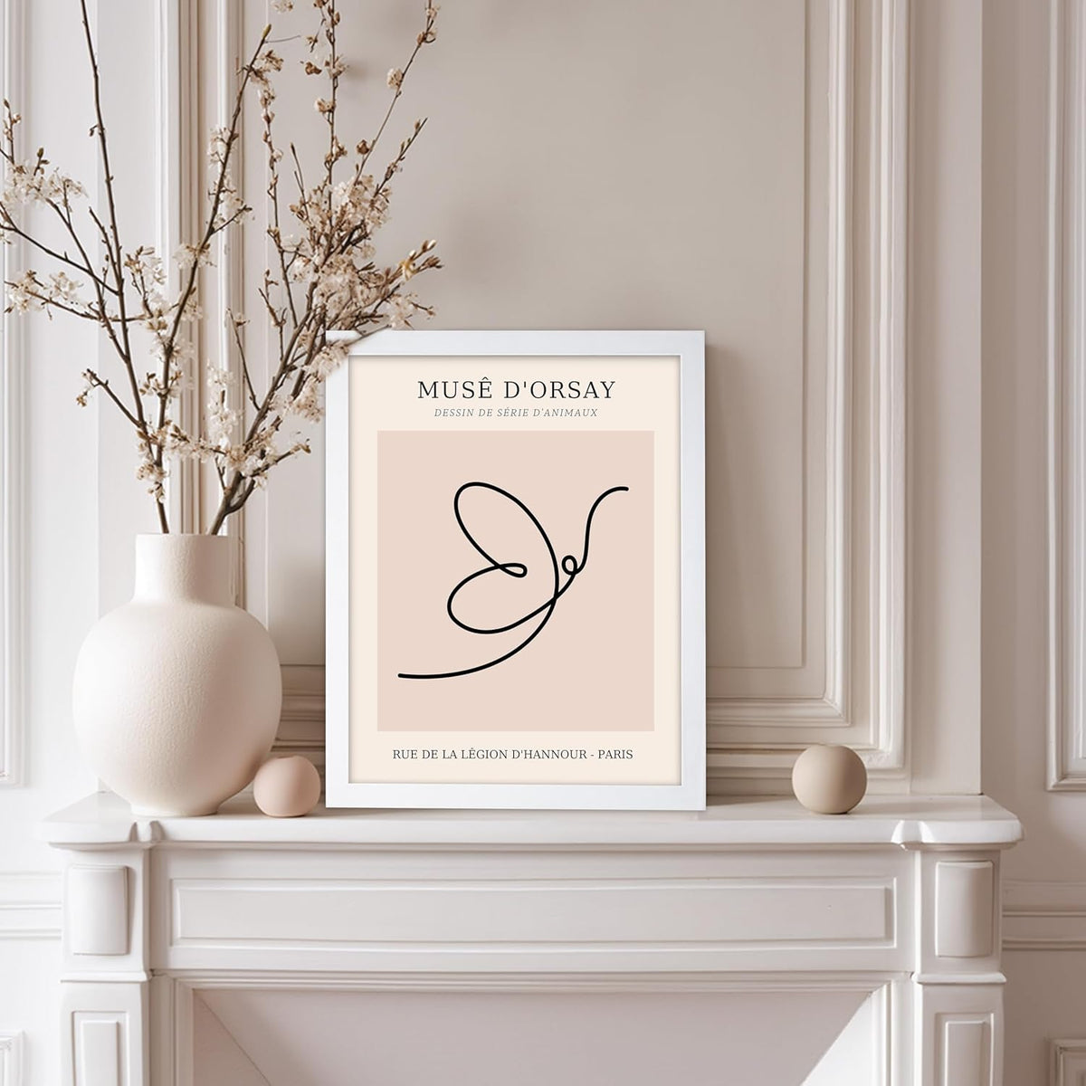 Poster Master Vintage Poster - Retro One Line Butterfly Drawing Print - Butterfly Line Art