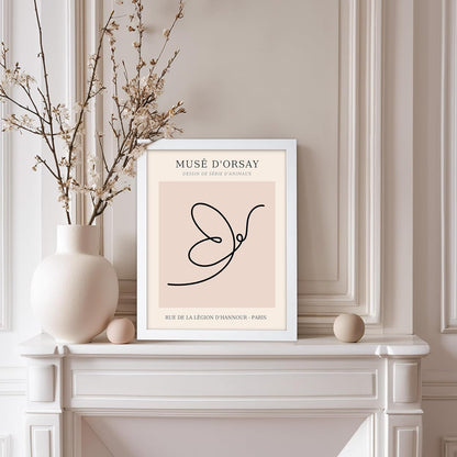 Poster Master Vintage Poster - Retro One Line Butterfly Drawing Print - Butterfly Line Art