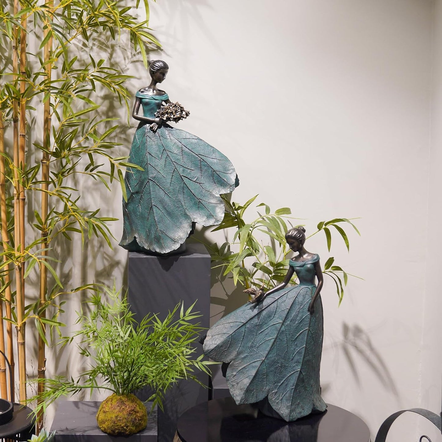 Guichifun Fairy Statue Collection Home Decoration - 22IN Leaf Angel Girls Resin Large Home Decor