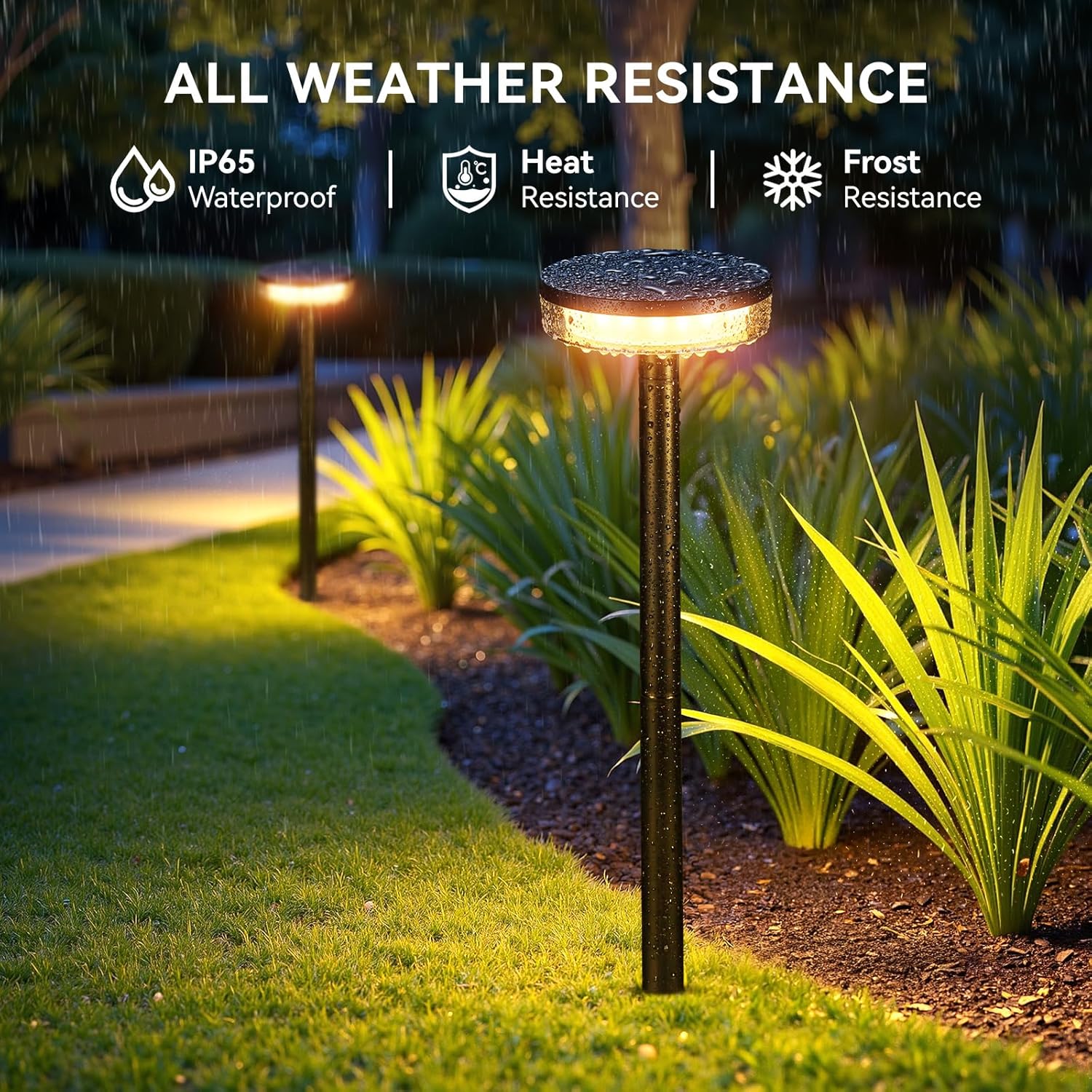 LETMY Solar Pathway Lights Outdoor, 6 Pack 2X Brighter Solar Lights Outdoor Waterproof, Taller