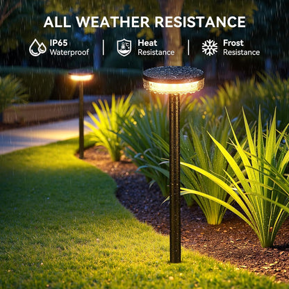 LETMY Solar Pathway Lights Outdoor, 6 Pack 2X Brighter Solar Lights Outdoor Waterproof, Taller